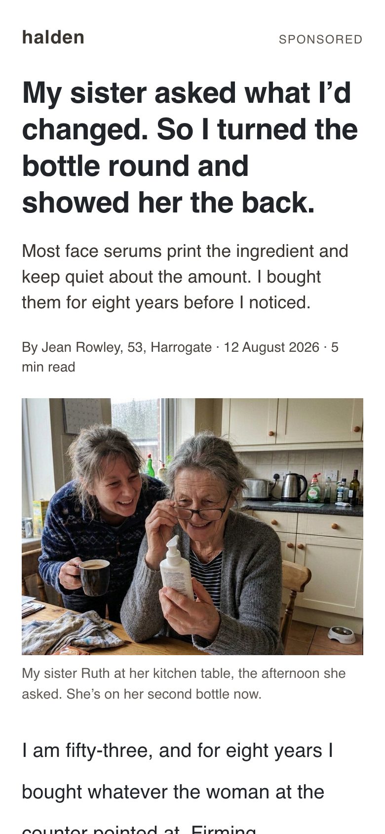 Skincare. Opens in a customer’s own words.